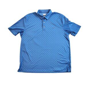 Greg Norman Play Dry Polo Shirt Golf Short Sleeve Blue Polka Dot XXL 2XL